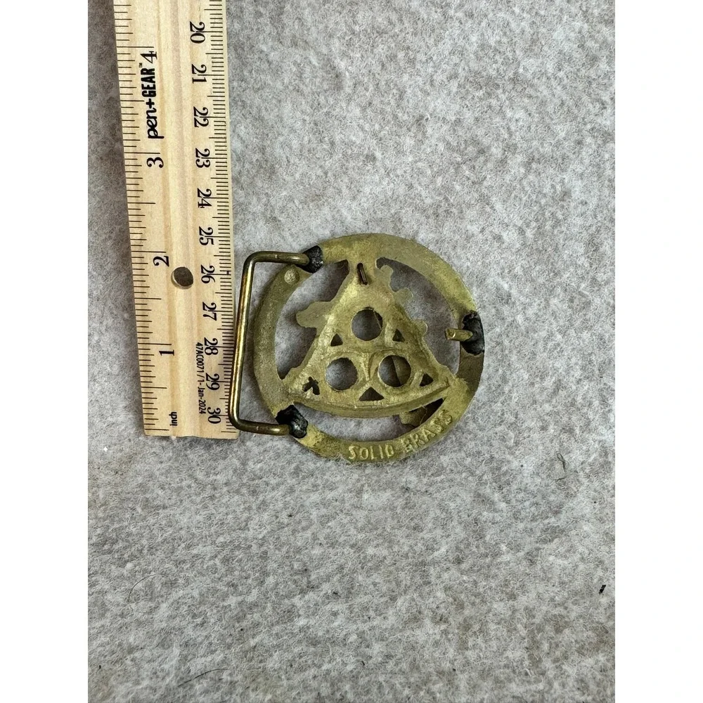 Vintage Solid Brass Belt Buckle Geometric Design Men's‎ Accessory